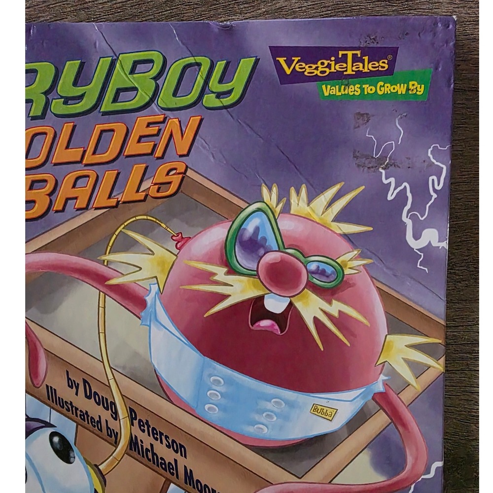 VeggieTales LarryBoy and the Golden Gum Balls Scholastic Hardcover 2006 Book - Picture 2 of 4